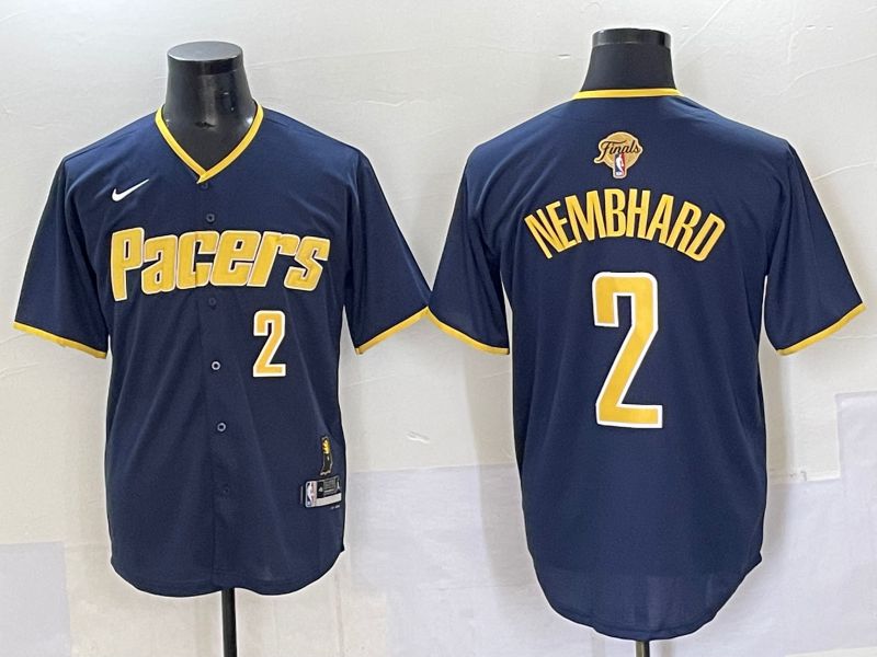 Men 2025 Indiana Pacers #2 Nembhard Blue Nike Joint Name NBA Jersey style 31